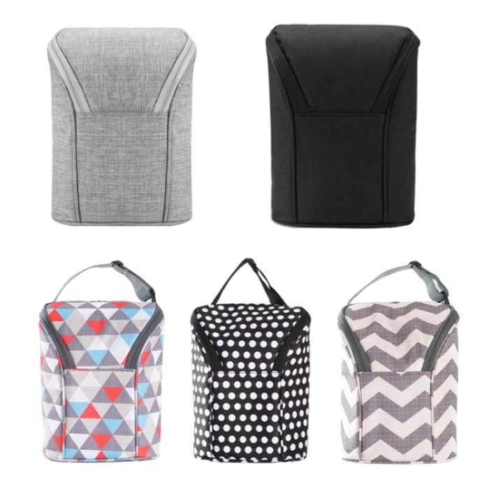 Reise-Windel-Aufbewahrungstasche zum Aufhängen von Kinderwagen, wärmeisolierende Flaschentasche, Colored Triangle, Black Circle, Wavy Stripe, Pure Gray, Pure Black – Bild 2