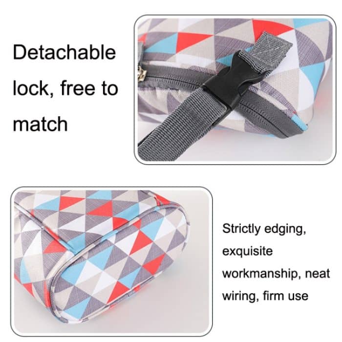 Reise-Windel-Aufbewahrungstasche zum Aufhängen von Kinderwagen, wärmeisolierende Flaschentasche, Colored Triangle, Black Circle, Wavy Stripe, Pure Gray, Pure Black – Bild 5