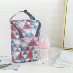 Reise-Windel-Aufbewahrungstasche zum Aufhängen von Kinderwagen, wärmeisolierende Flaschentasche, Colored Triangle, Black Circle, Wavy Stripe, Pure Gray, Pure Black – Bild 7