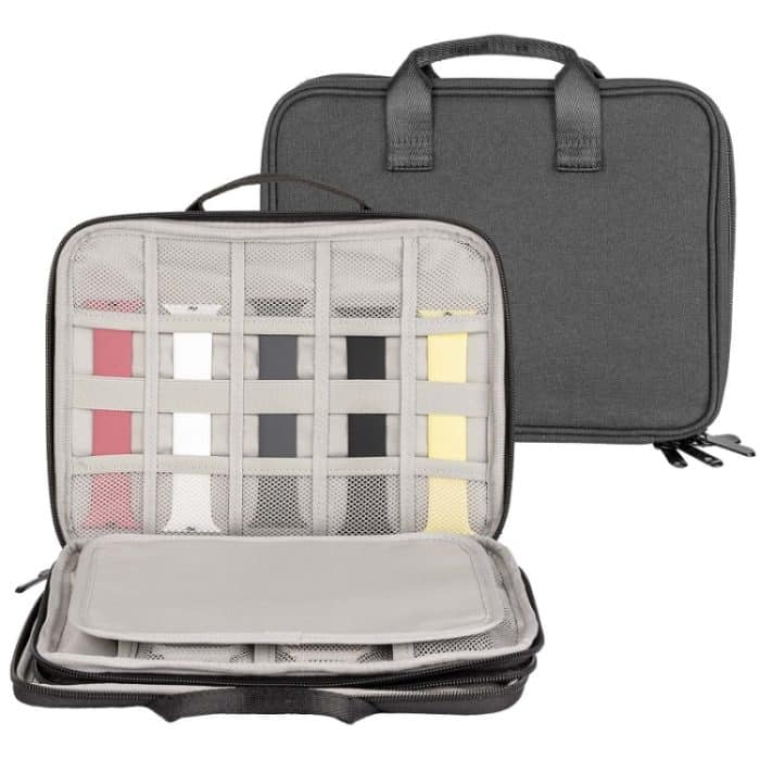 TBD0602411601A.jpg Tragbare Aufbewahrungstasche mit doppellagigem Riemen, Aufbewahrungstasche für Datenkabel, Double-Layer Black, Double-Layer Grey – Bild 1