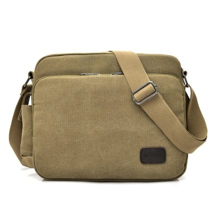 RuYiHuang Herren Vintage Canvas vielseitige Single-Umhängetasche, Khaki, Black, Brown