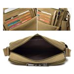 RuYiHuang Herren Vintage Canvas vielseitige Single-Umhängetasche, Khaki, Black, Brown – Bild 3
