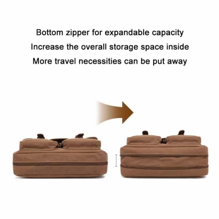 AUGUR Herren-Einschulter-Umhängetasche aus Canvas, Black, Coffee, Grey – Bild 5