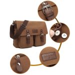 AUGUR Herren-Einschulter-Umhängetasche aus Canvas, Black, Coffee, Grey – Bild 6