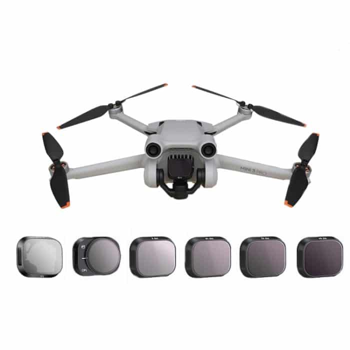 RCSTQ Einstellbares Filterzubehör aus Aluminiumlegierung für DJI Mini 3 Pro,Stil:, UV, CPL, ND8, ND16, ND32, ND64, 4 In 1 Set, 6 In 1 Set – Bild 2