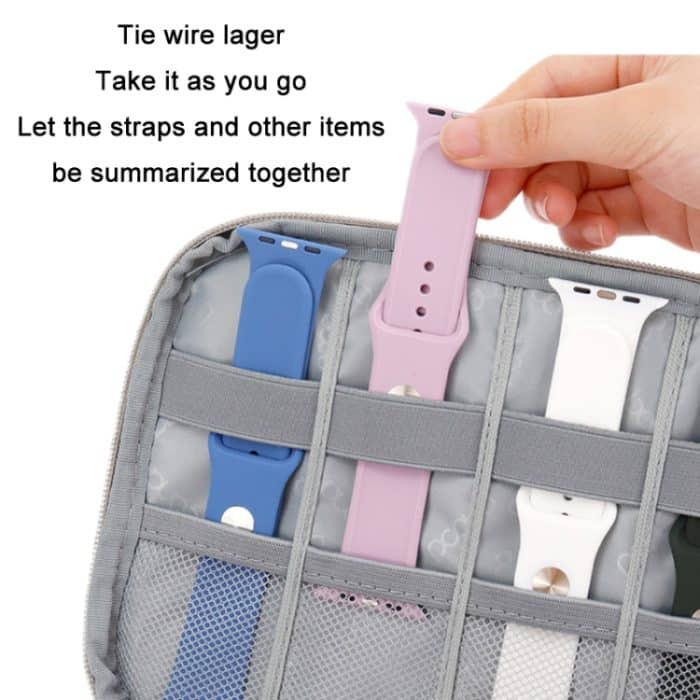 Boona Smart Watch Armband Datenkabel Tragbare Aufbewahrungstasche für Apple Watch, Small (Gray), Small (Black), Large (Gray), Large (Black) – Bild 5