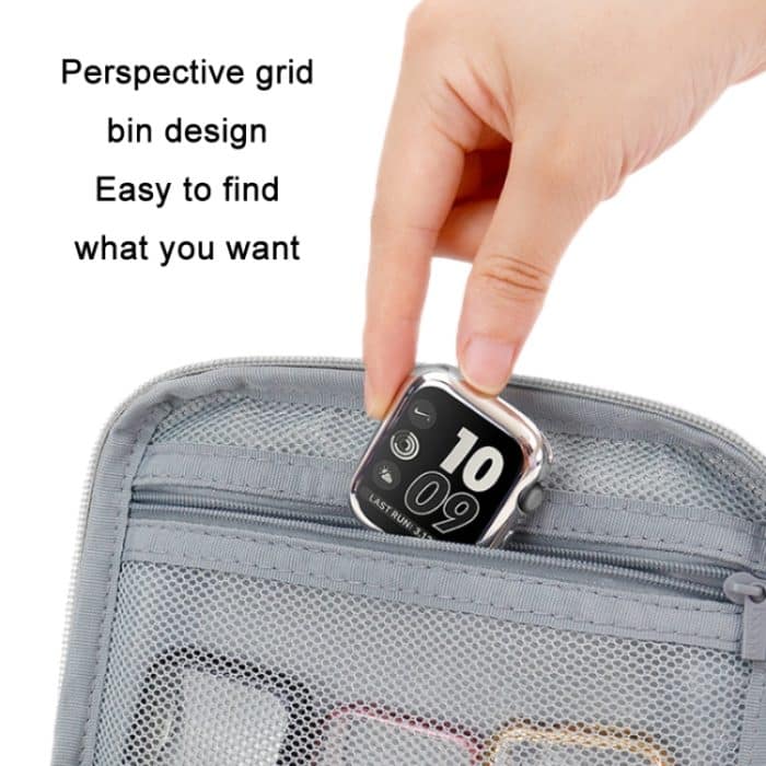 Boona Smart Watch Armband Datenkabel Tragbare Aufbewahrungstasche für Apple Watch, Small (Gray), Small (Black), Large (Gray), Large (Black) – Bild 6