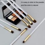 7 Stück/Set Rosshaar-Täglicher Lidschattenpinsel, rauchiger Make-up-Pinsel – Bild 3