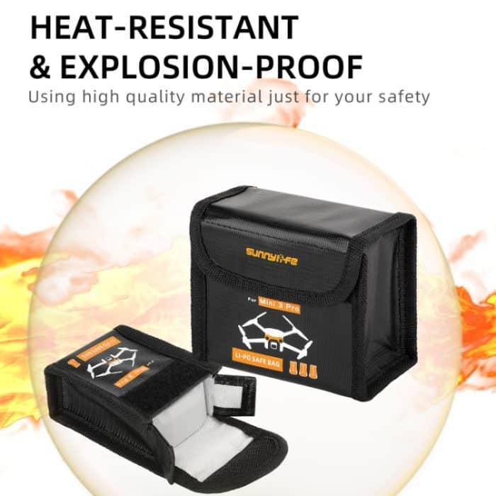 Sunnylife Batterie explosionsgeschützte Tasche Aufbewahrungstasche für DJI Mini 3 Pro, Größe:, Can Hold 1 Battery, Can Hold 2 Batteries, Can Hold 3 Batteries – Bild 5