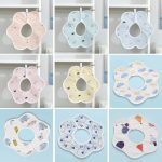 2 Stück dünne Baumwollgaze, wasserdicht, weich, um 360 Grad drehbar, Baby-Lätzchen, Orange, Green, Blue, Pink, Yellow, Blue Cloud, Zoo, Blue Triangle, Little Tree, Dinosaur, Cherry, Coil Crown, Cross, Fox, Green Triangle, Oranges, Fruit Paradise – Bild 6