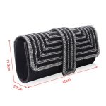 Damen Abendtasche Umhängetasche Handkuriertasche, Silver, Black – Bild 3