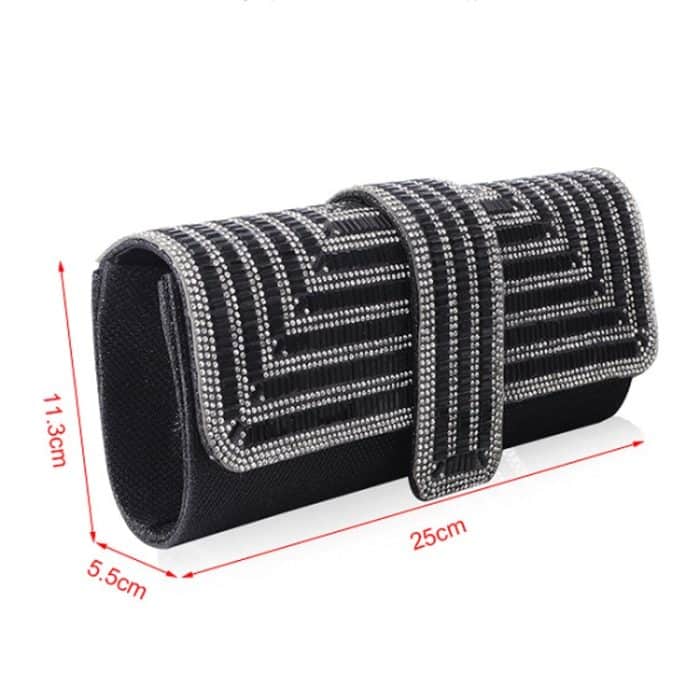 Damen Abendtasche Umhängetasche Handkuriertasche, Silver, Black – Bild 3