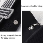 Damen Abendtasche Umhängetasche Handkuriertasche, Silver, Black – Bild 5