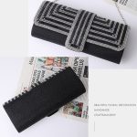 Damen Abendtasche Umhängetasche Handkuriertasche, Silver, Black – Bild 6