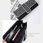 Damen Abendtasche Umhängetasche Handkuriertasche, Silver, Black – Bild 7