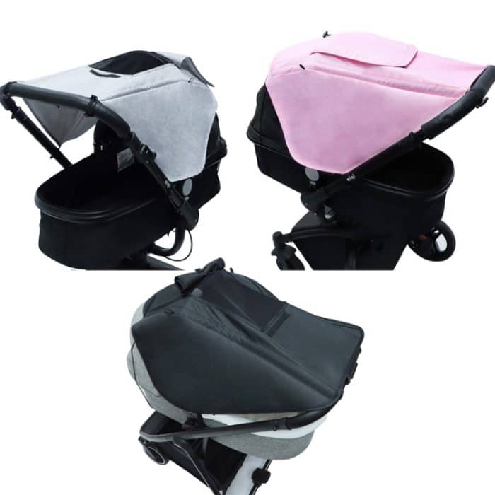 Universeller Sonnenschutz für Kinderwagenzubehör mit sichtbarem Schiebedach, Gray, Pink, Black – Bild 2