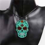 4 Stück Halloween-Totenkopf-Halskette aus Acryl, personalisierter Anhänger-Schmuck