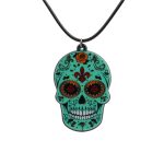 4 Stück Halloween-Totenkopf-Halskette aus Acryl, personalisierter Anhänger-Schmuck – Bild 4