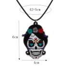 4 Stück Halloween-Totenkopf-Halskette aus Acryl, personalisierter Anhänger-Schmuck – Bild 2