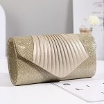 Einfache, quadratische, plissierte Damen-Dinner-Party-Tasche, Brautjungfer, Braut, Hochzeit, Bankett-Tasche, Wedding Banquet Bag