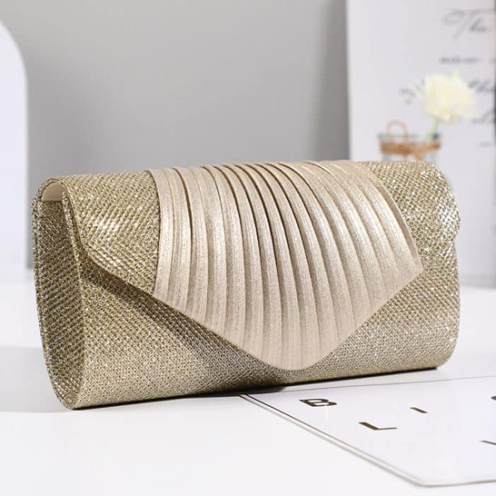 TBD0602509101A.jpg Einfache, quadratische, plissierte Damen-Dinner-Party-Tasche, Brautjungfer, Braut, Hochzeit, Bankett-Tasche, Wedding Banquet Bag – Bild 1
