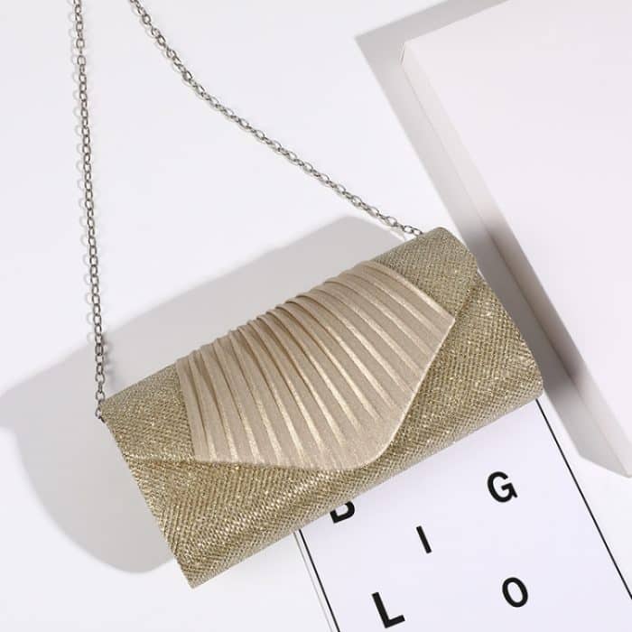 Einfache, quadratische, plissierte Damen-Dinner-Party-Tasche, Brautjungfer, Braut, Hochzeit, Bankett-Tasche, Wedding Banquet Bag – Bild 3