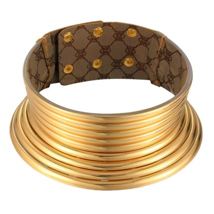Vintage Statement Choker Halskette Damen Lederhalsband