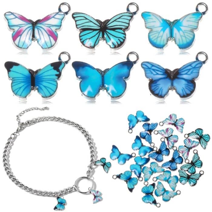 20 Stück Schmetterling Charms Ohrringe Halskette Armband Zubehör DIY Material – Bild 3