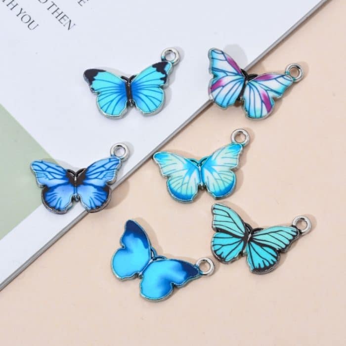 20 Stück Schmetterling Charms Ohrringe Halskette Armband Zubehör DIY Material – Bild 4