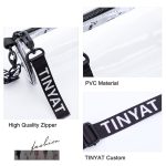 T9058 PVC Transparente Jelly Bag Damen Messenger Bag Mini Zylinder Handytasche, White, Black, Orange – Bild 3