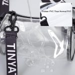 T9058 PVC Transparente Jelly Bag Damen Messenger Bag Mini Zylinder Handytasche, White, Black, Orange – Bild 5