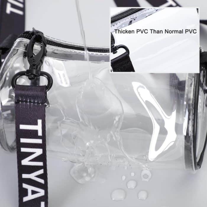 T9058 PVC Transparente Jelly Bag Damen Messenger Bag Mini Zylinder Handytasche, White, Black, Orange – Bild 5