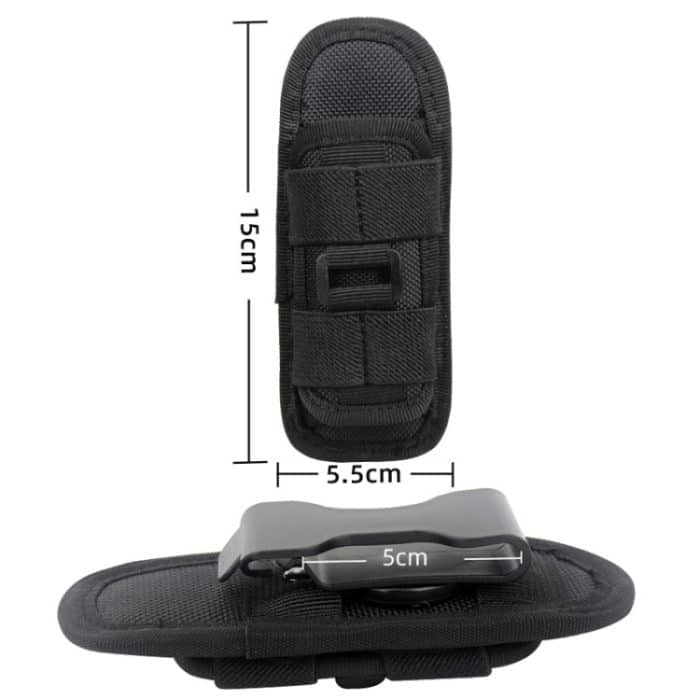 H-133 Outdoor 360-Grad-Drehung Nylon-Taschenlampen-Hüfttasche, H-133 Khaki, H-133 Green, H-133 Black – Bild 3