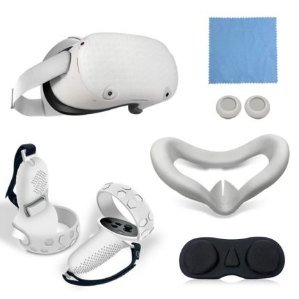 6 Teile/satz Für Oculus quest2 Silikon All-Inclusive Konsole Controller Abdeckung, White, Blue, Black, Red