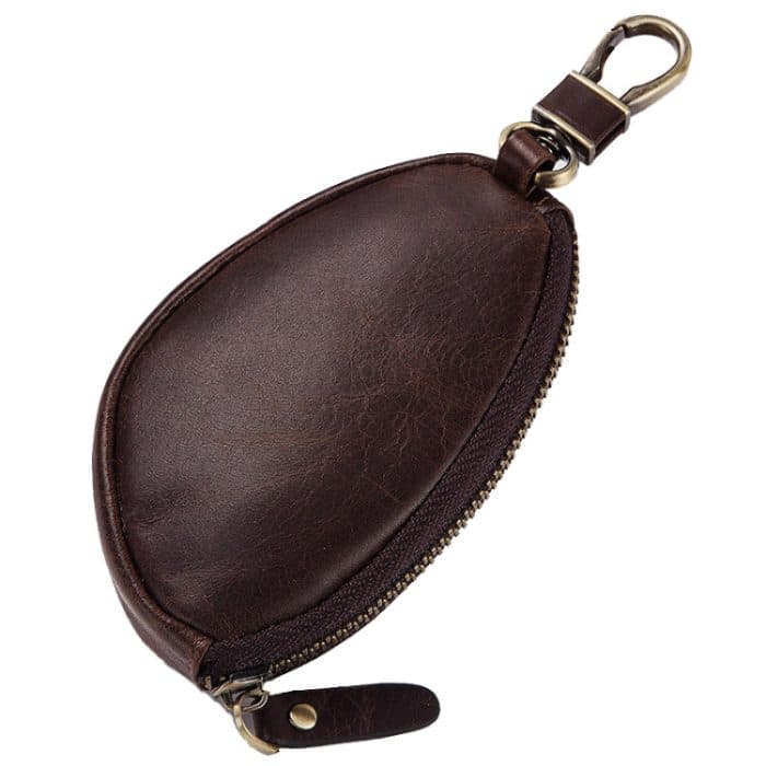 BP807 Autoschlüsseletui, lässiges Leder, Schlüsselanhänger, Münzfach, Crazy Horse Leather Brown – Bild 1