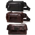 MH562 Herren-Abfallbeutel aus Leder, multifunktionale Retro-Umhängetasche, MH562 Black, MH562 Brown – Bild 2
