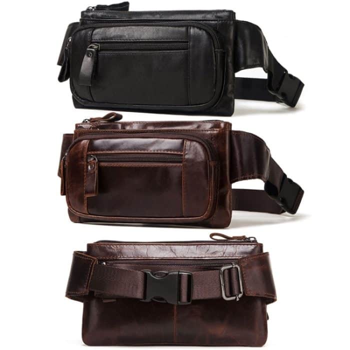 MH562 Herren-Abfallbeutel aus Leder, multifunktionale Retro-Umhängetasche, MH562 Black, MH562 Brown – Bild 2