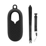 2 Stück Daumenkamera-Silikonhülle + Trageband für Insta360 GO2, Black, White, Blue