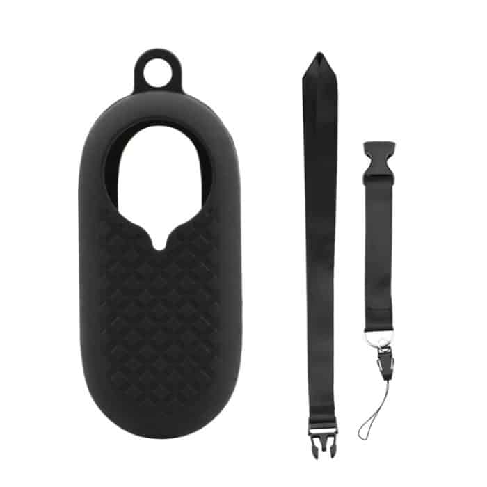 2 Stück Daumenkamera-Silikonhülle + Trageband für Insta360 GO2, Black, White, Blue – Bild 1