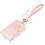 Gepäckanhänger aus PU-Leder, multifunktionaler Koffer-Identifikationsanhänger, Black, Grey, Red, Purple, Rose Gold – Bild 3