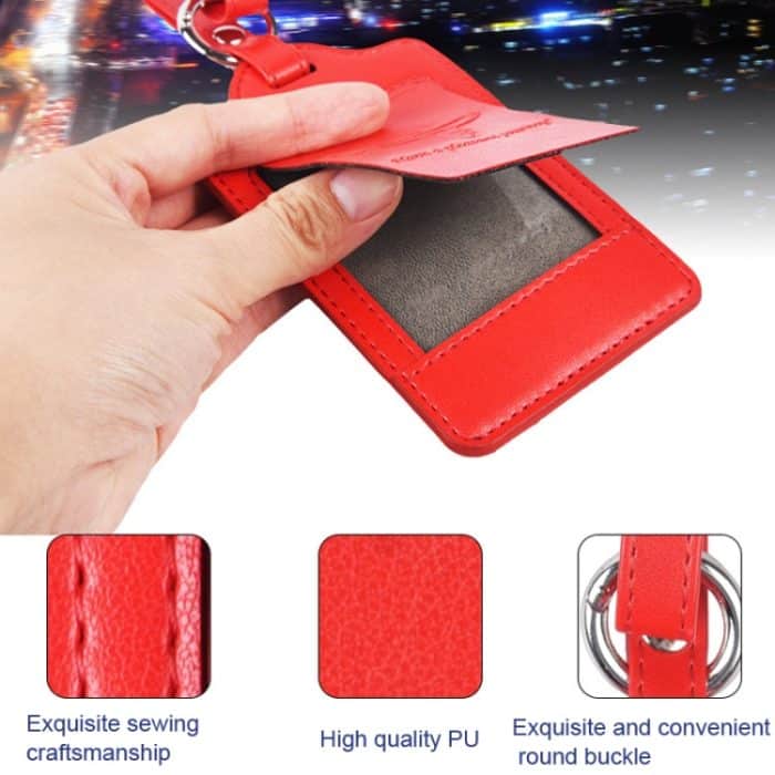 Gepäckanhänger aus PU-Leder, multifunktionaler Koffer-Identifikationsanhänger, Black, Grey, Red, Purple, Rose Gold – Bild 4