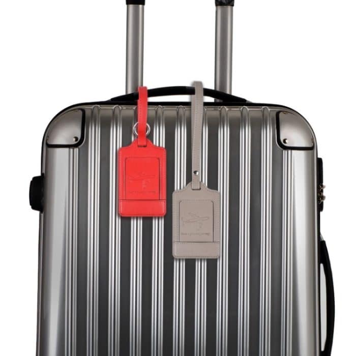 Gepäckanhänger aus PU-Leder, multifunktionaler Koffer-Identifikationsanhänger, Black, Grey, Red, Purple, Rose Gold – Bild 6