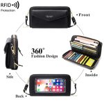 1665 RFID Antimagnetischer, diebstahlsicherer Touchscreen-Handytaschen-Kartenhalter zum Umhängen, Black, Orange, Red Wine, Grey, Royal Blue, Pink – Bild 3