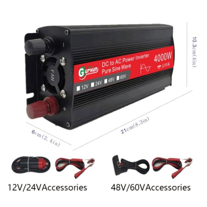 Gurxun 4000W Home Car Power Converter Sinus-Wechselrichter, 4000W 12V To 220V, 4000W 24V To 220V, 4000W 48V To 220V, 4000W 60V To 220V – Bild 3