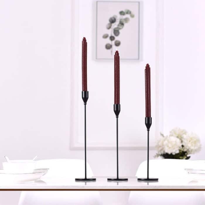 3 Teile/satz Heimdekoration Hochzeit Schmiedeeisen Kerzenhalter, Stil:, 3 PCS / Set Thin Bottom (Black), 3 PCS / Set Thin Bottom (Imitation Gold), 3 PCS / Set Thin Bottom (Silver), 3 PCS / Set Thin Bottom (Gold), 3 PCS / Set Thick Bottom (Black)... – Bild 4