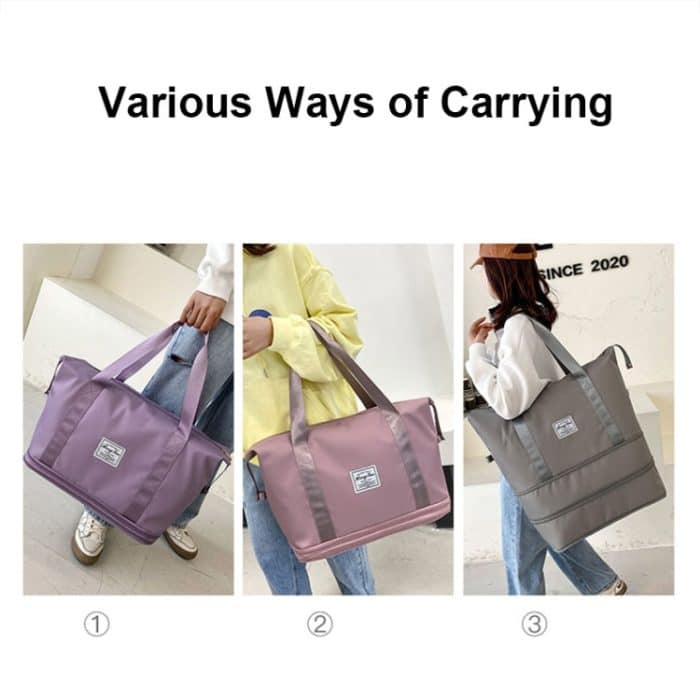 HT-224 Erweiterbare wasserdichte Sport-Fitnesstasche mit großem Fassungsvermögen, Blue, Gray, Pink, Black, Purple Red, Taro Purple – Bild 6