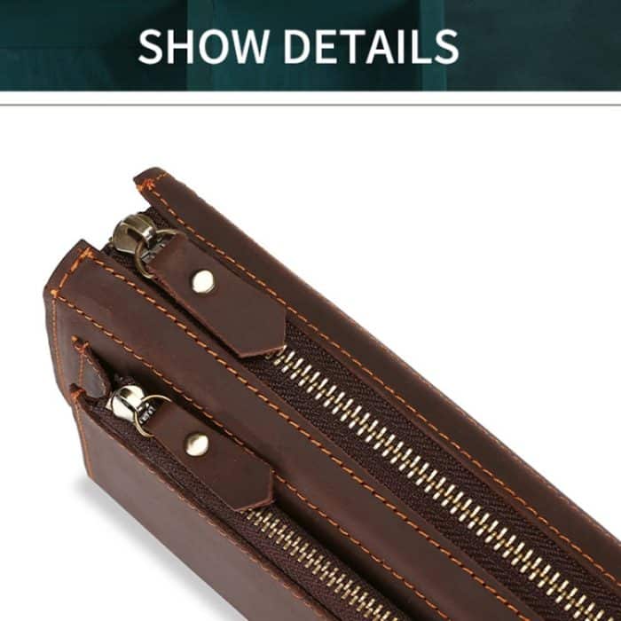 TP-6029 Crazy Horse Leder Herren Clutch Große Kapazität Handytasche Geldbörse, TP-6029 (Black), TP-6029 (Dark Brown) – Bild 3