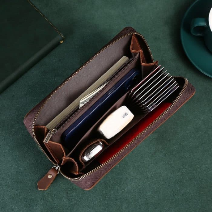 TP-6029 Crazy Horse Leder Herren Clutch Große Kapazität Handytasche Geldbörse, TP-6029 (Black), TP-6029 (Dark Brown) – Bild 5