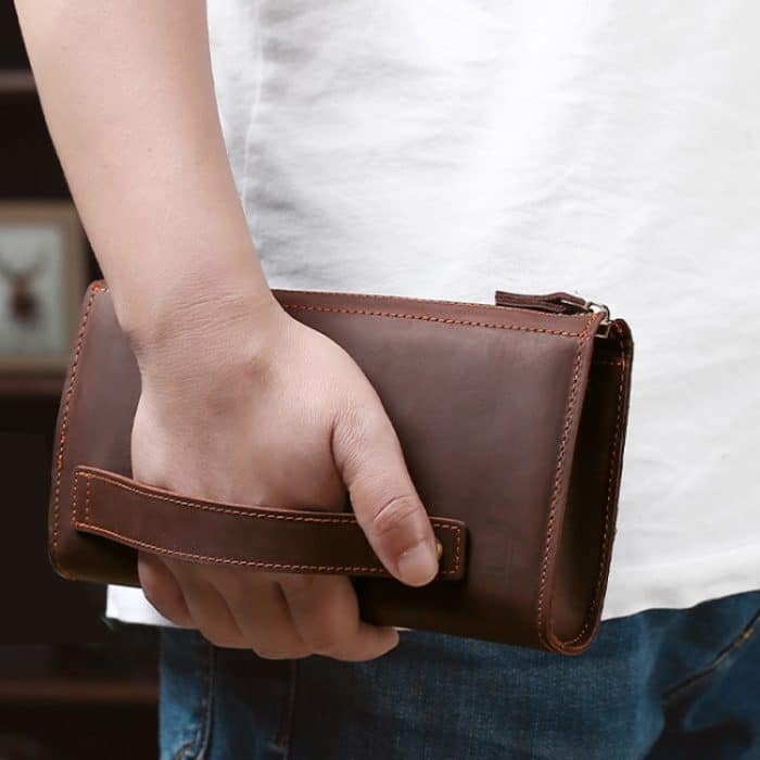 TP-6029 Crazy Horse Leder Herren Clutch Große Kapazität Handytasche Geldbörse, TP-6029 (Black), TP-6029 (Dark Brown) – Bild 6