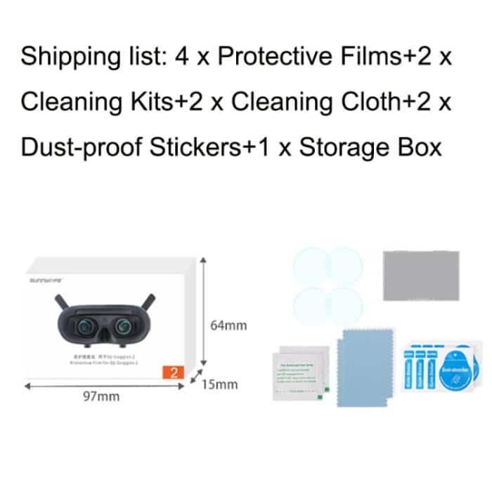 Sunnylife AT-BHM476 HD explosionsgeschützter Film-Brillenschutz für DJI Goggles 2, Goggles 2 Film – Bild 6